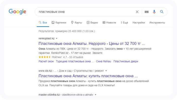 Ваши клиенты ищут товар или услугу, вводя конкретные запросы в Google или Яндекс
