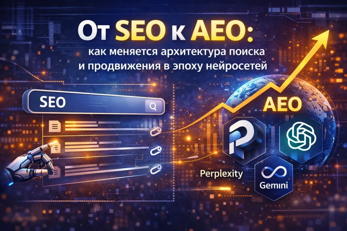 От SEO к AEO - как меняется архитектура поиска и продвижения в эпоху нейросетей