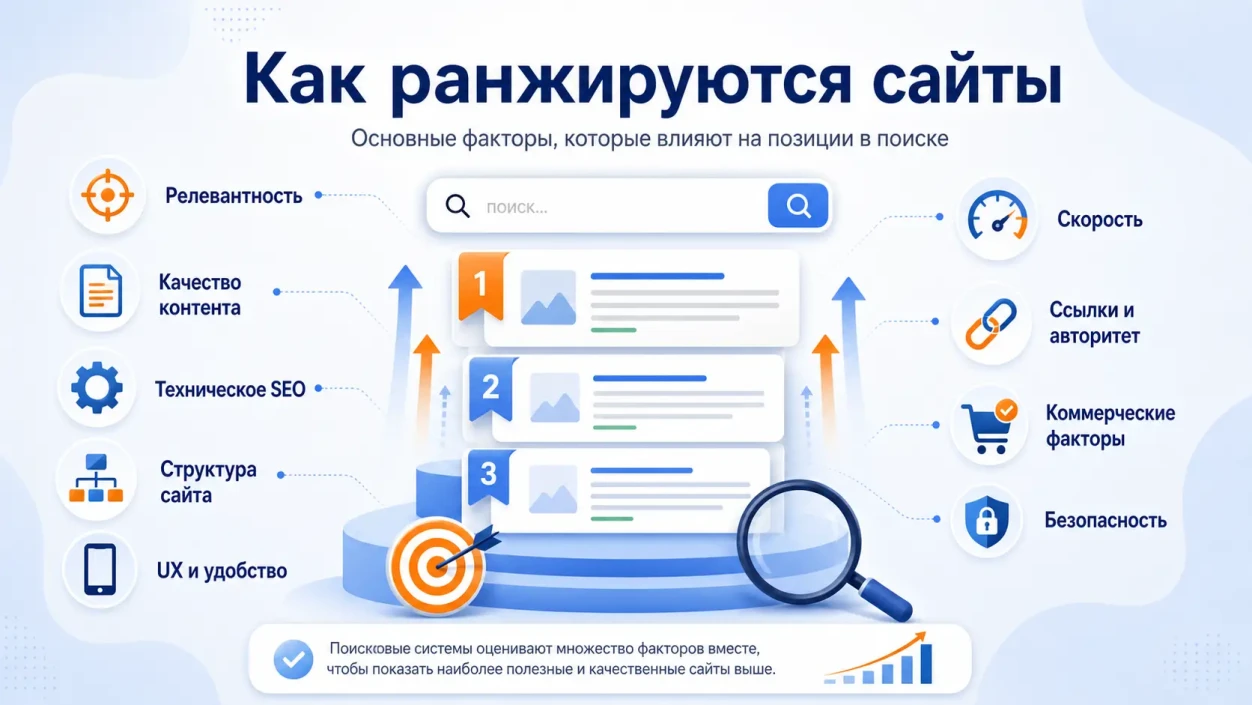 Как ранжируются сайты: основные факторы, которые влияют на позиции в поиске